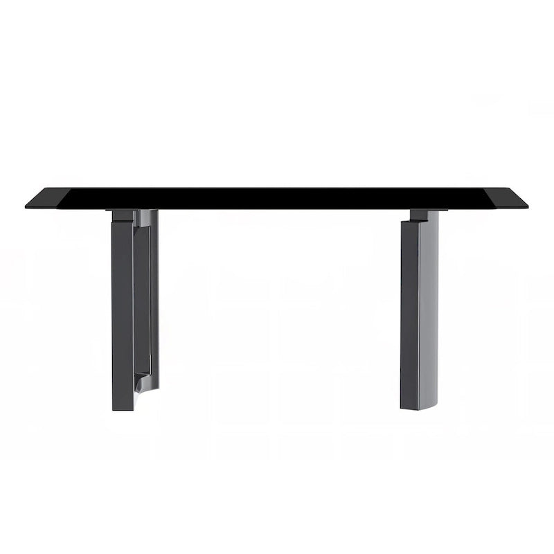 Mesa de comedor rectangular blanca/negra/gris para 4-6 personas, con tapa de piedra sinterizada o cristal