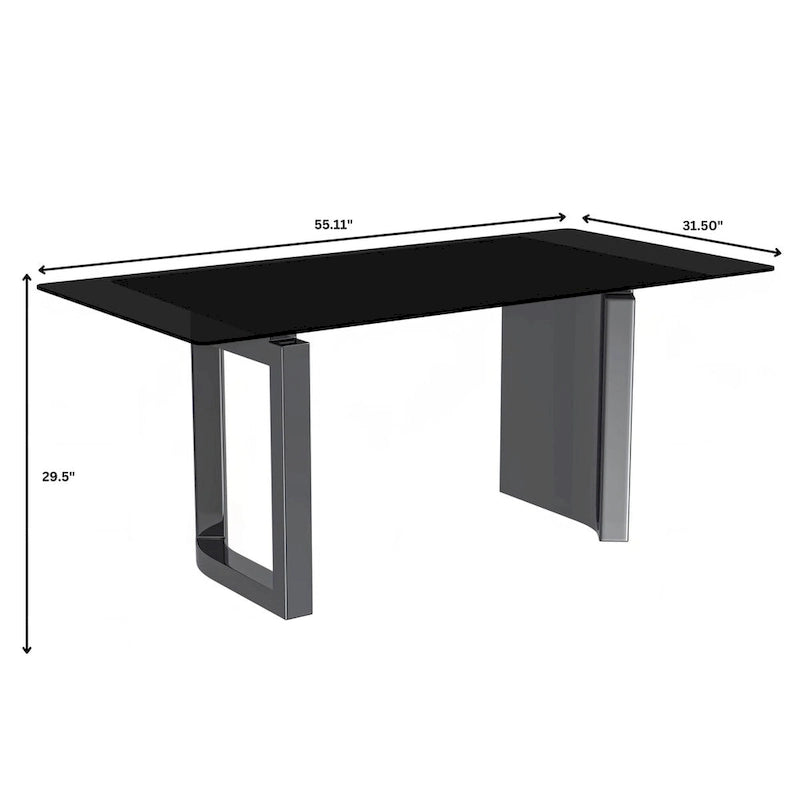 Mesa de comedor rectangular blanca/negra/gris para 4-6 personas, con tapa de piedra sinterizada o cristal