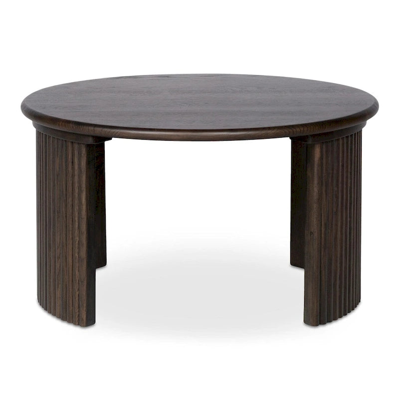 Marrón / Natural, Mesa de centro anidable ovalada, 2–4 plazas