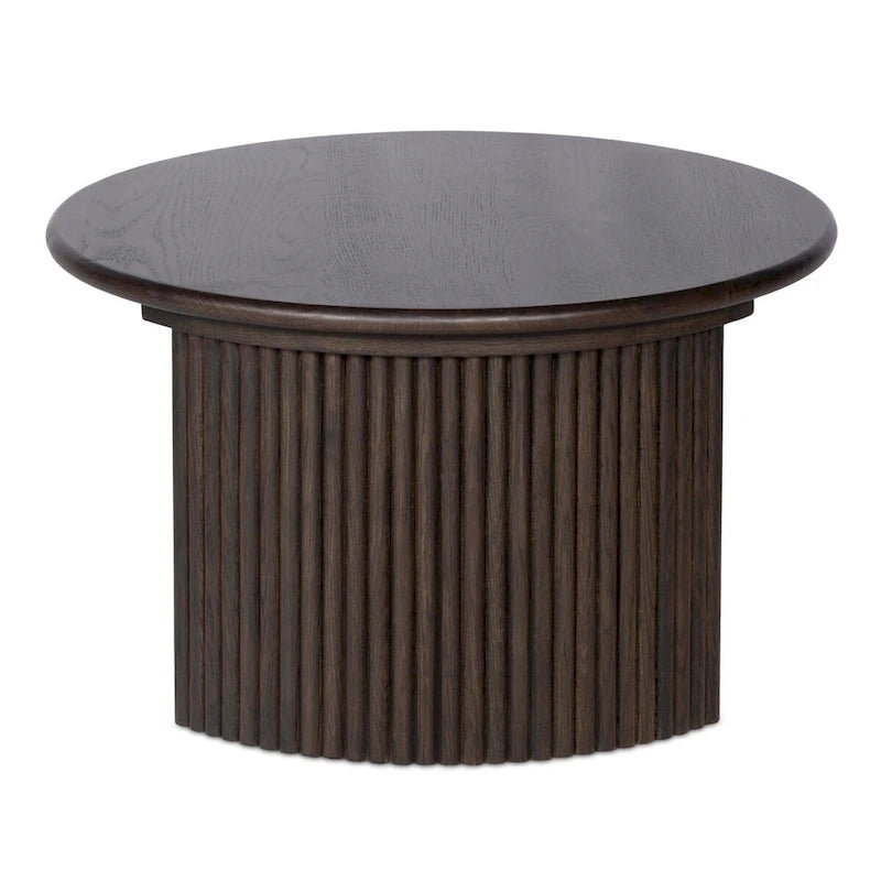 Marrón / Natural, Mesa de centro anidable ovalada, 2–4 plazas