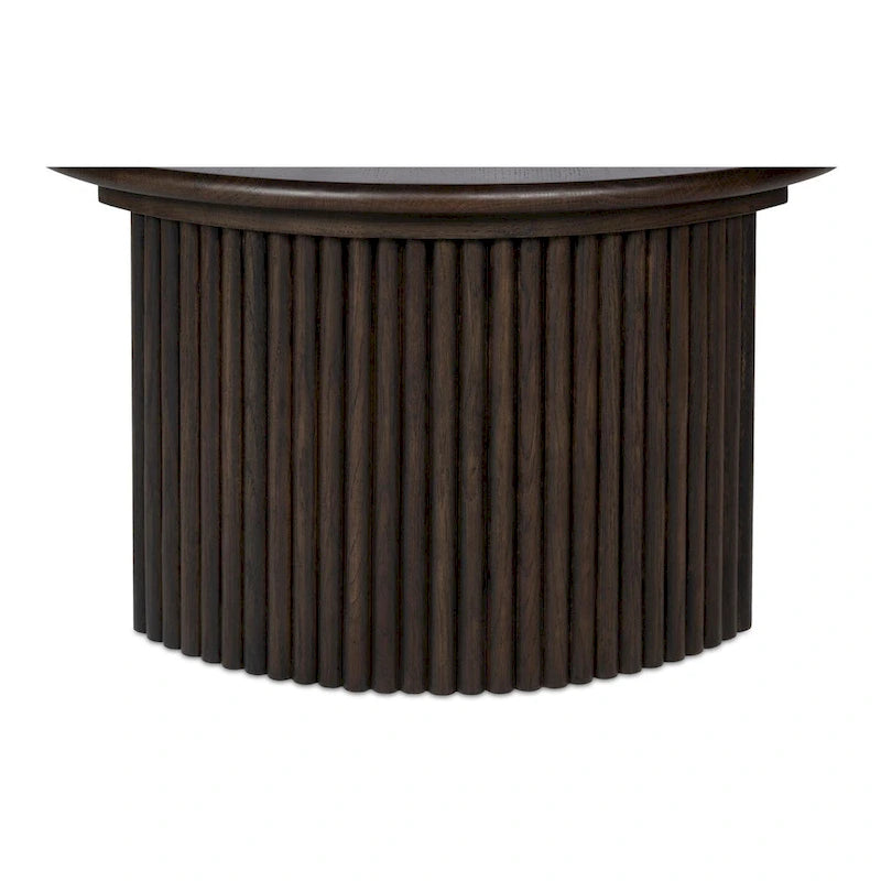 Marrón / Natural, Mesa de centro anidable ovalada, 2–4 plazas