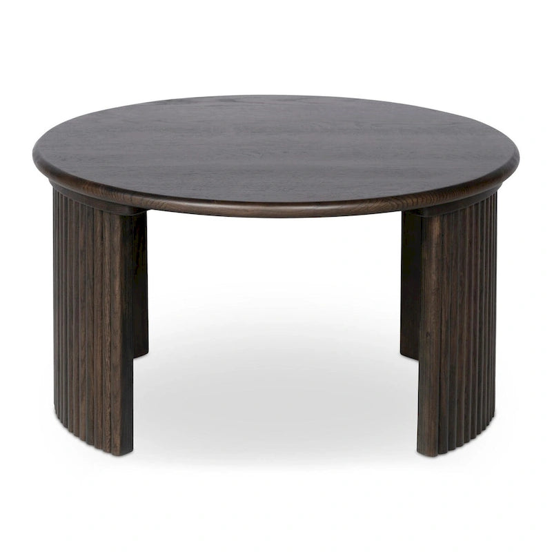 Marrón / Natural, Mesa de centro anidable ovalada, 2–4 plazas
