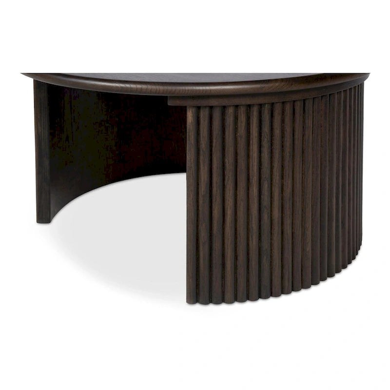Marrón / Natural, Mesa de centro anidable ovalada, 2–4 plazas