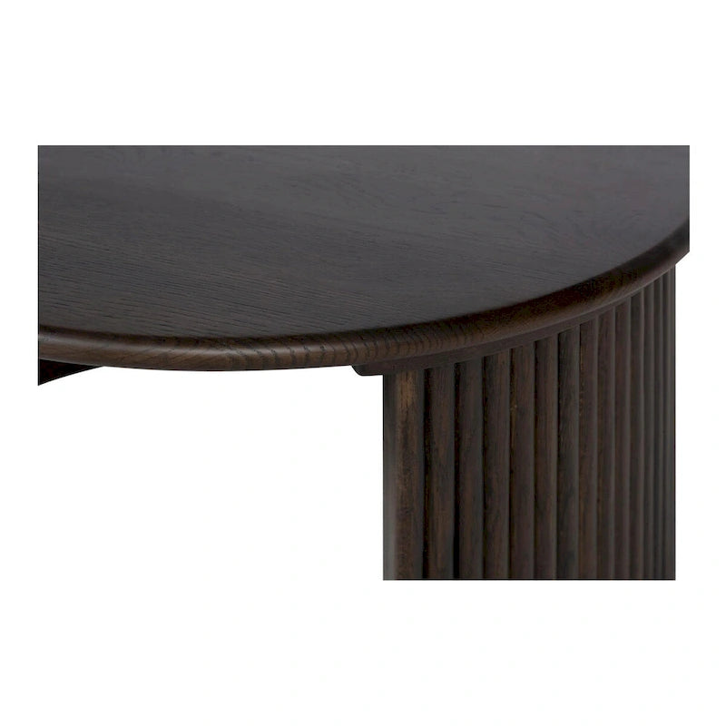 Marrón / Natural, Mesa de centro anidable ovalada, 2–4 plazas