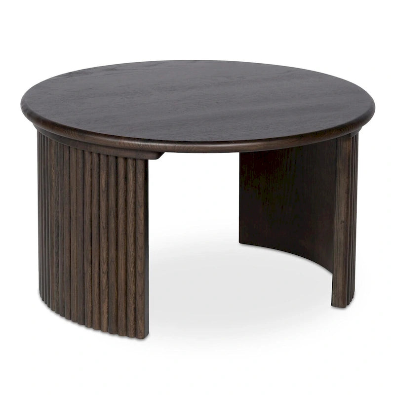 Marrón / Natural, Mesa de centro anidable ovalada, 2–4 plazas