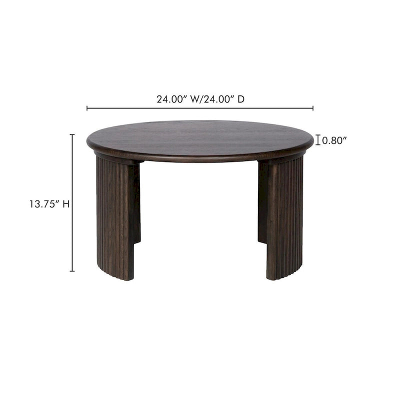 Marrón / Natural, Mesa de centro anidable ovalada, 2–4 plazas