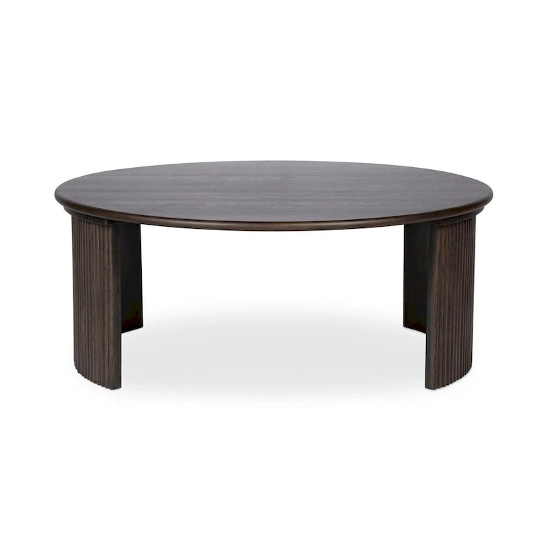 Marrón / Natural, Mesa de centro anidable ovalada, 2–4 plazas