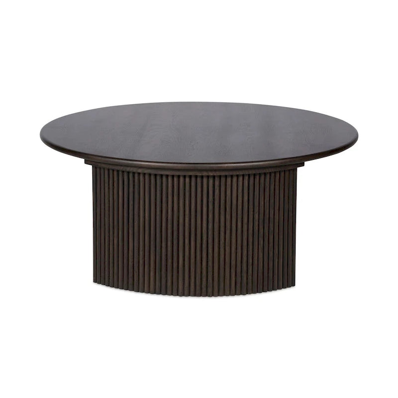 Marrón / Natural, Mesa de centro anidable ovalada, 2–4 plazas