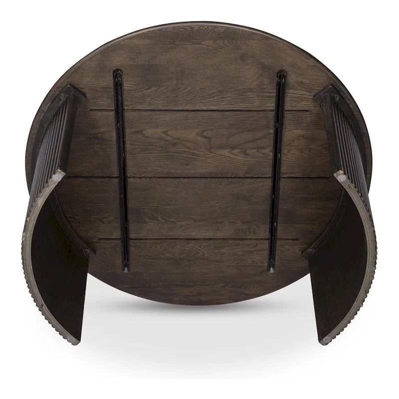 Marrón / Natural, Mesa de centro anidable ovalada, 2–4 plazas