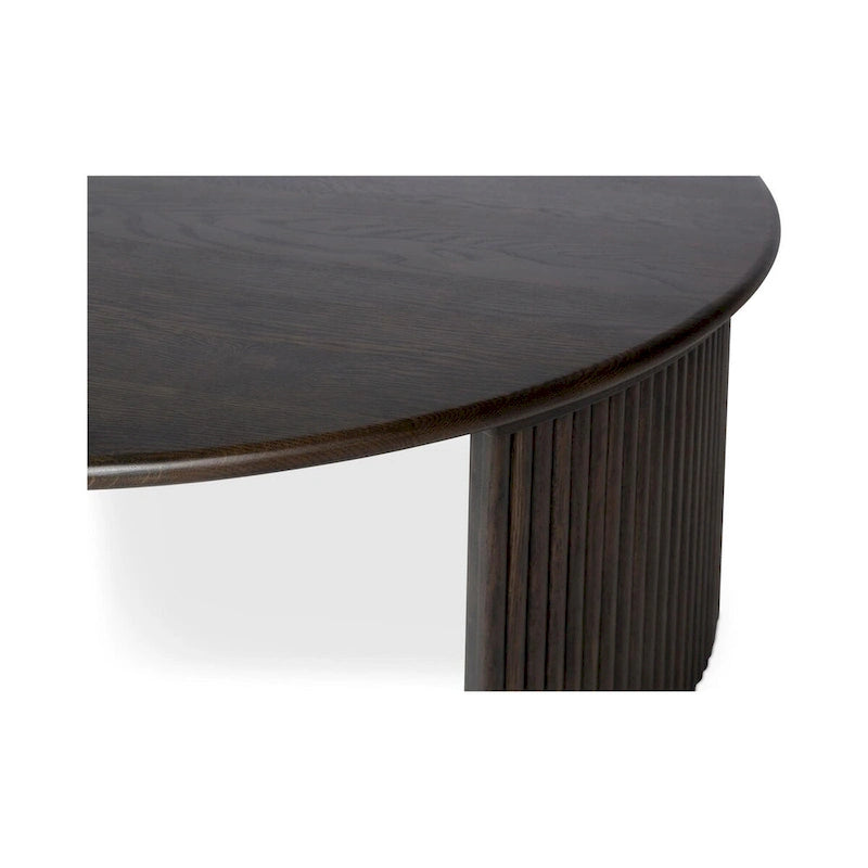 Marrón / Natural, Mesa de centro anidable ovalada, 2–4 plazas