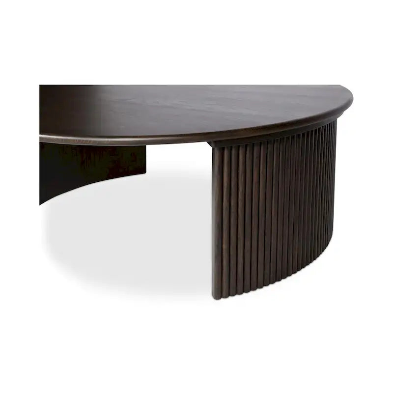 Marrón / Natural, Mesa de centro anidable ovalada, 2–4 plazas