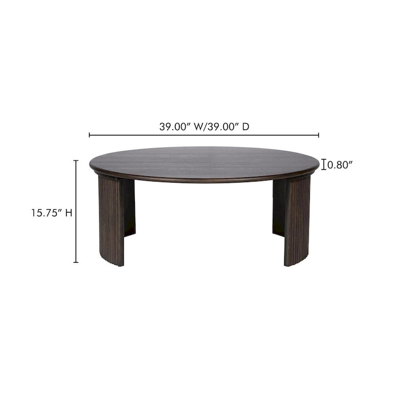 Marrón / Natural, Mesa de centro anidable ovalada, 2–4 plazas
