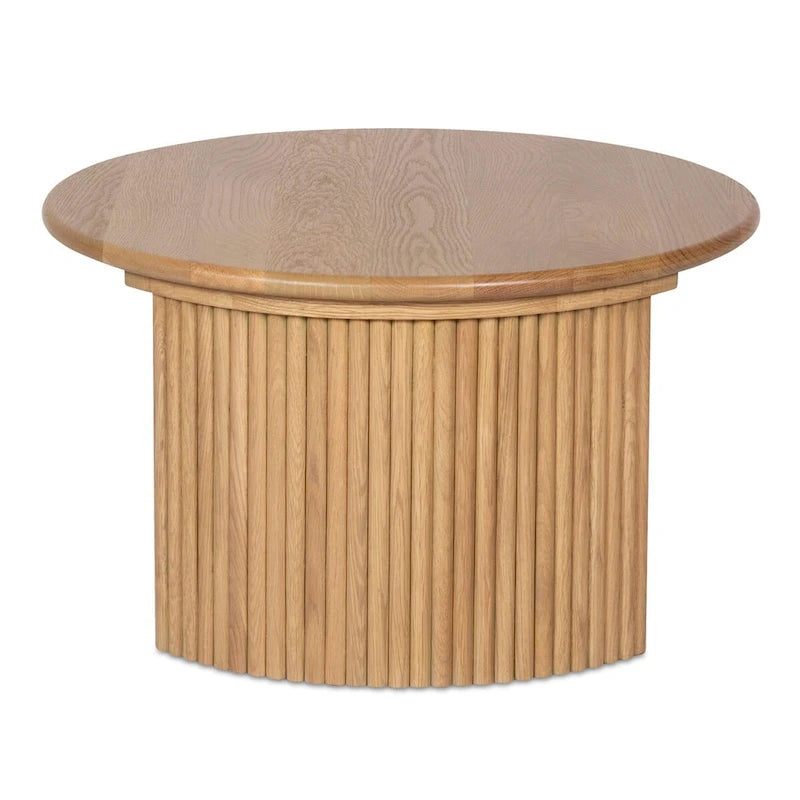 Marrón / Natural, Mesa de centro anidable ovalada, 2–4 plazas
