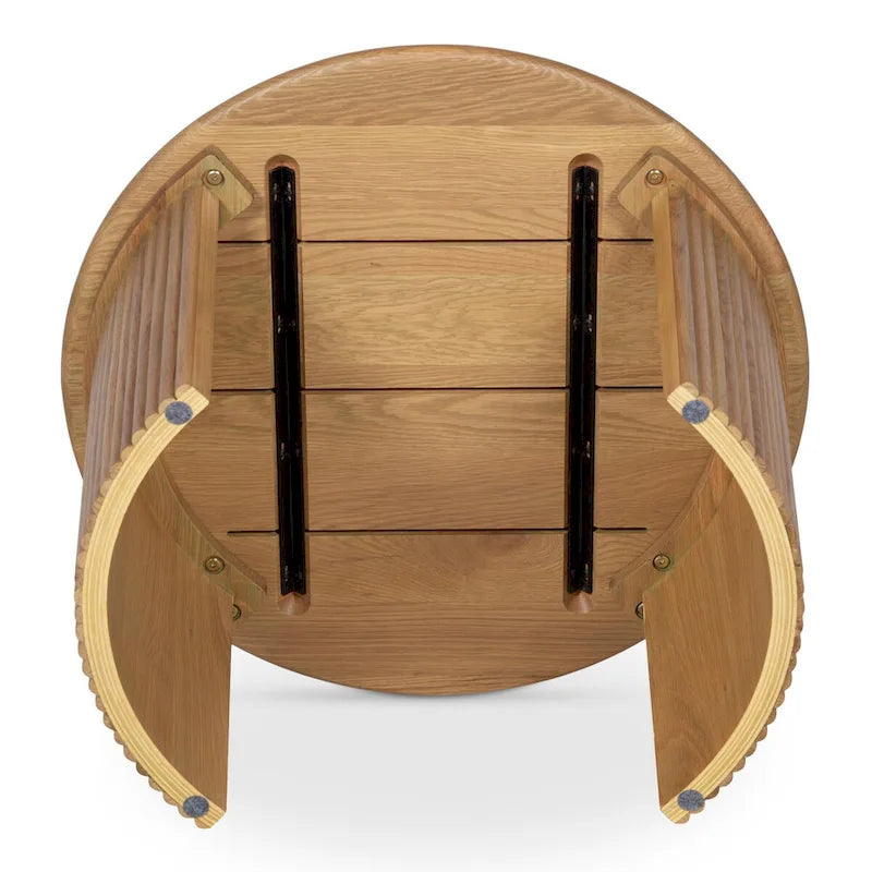 Marrón / Natural, Mesa de centro anidable ovalada, 2–4 plazas