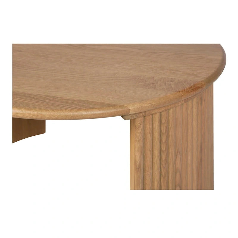 Marrón / Natural, Mesa de centro anidable ovalada, 2–4 plazas