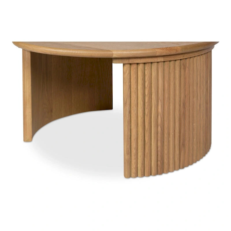 Marrón / Natural, Mesa de centro anidable ovalada, 2–4 plazas